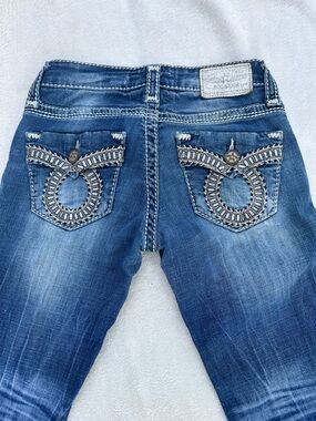26R Big Star Women's Flared Jeans in Blue with Embroidered Back Pockets